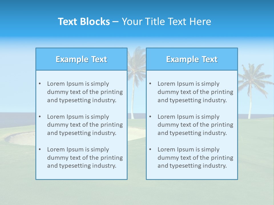 Hawaiian Golf Course On Lava Ocean Shore Of Kona Island PowerPoint Template