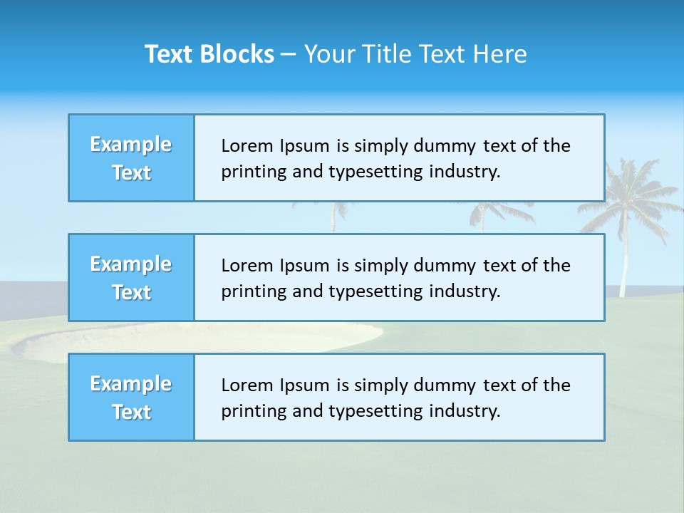 Hawaiian Golf Course On Lava Ocean Shore Of Kona Island PowerPoint Template