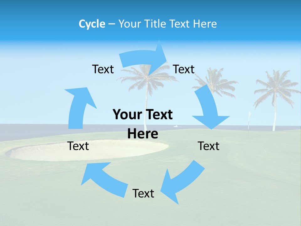 Hawaiian Golf Course On Lava Ocean Shore Of Kona Island PowerPoint Template
