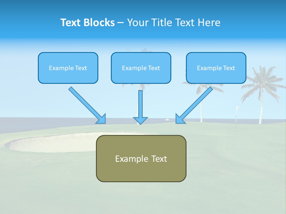 Hawaiian Golf Course On Lava Ocean Shore Of Kona Island PowerPoint Template