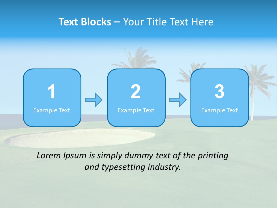 Hawaiian Golf Course On Lava Ocean Shore Of Kona Island PowerPoint Template
