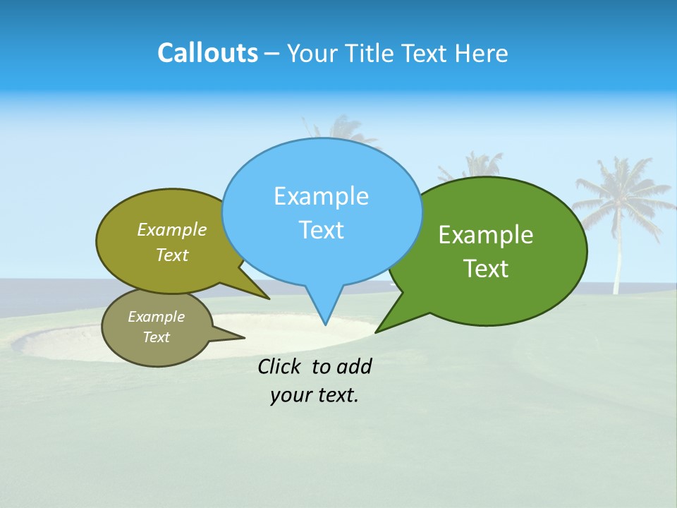 Hawaiian Golf Course On Lava Ocean Shore Of Kona Island PowerPoint Template