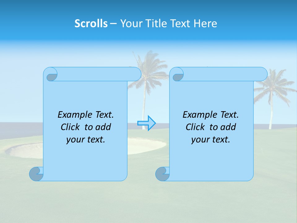 Hawaiian Golf Course On Lava Ocean Shore Of Kona Island PowerPoint Template