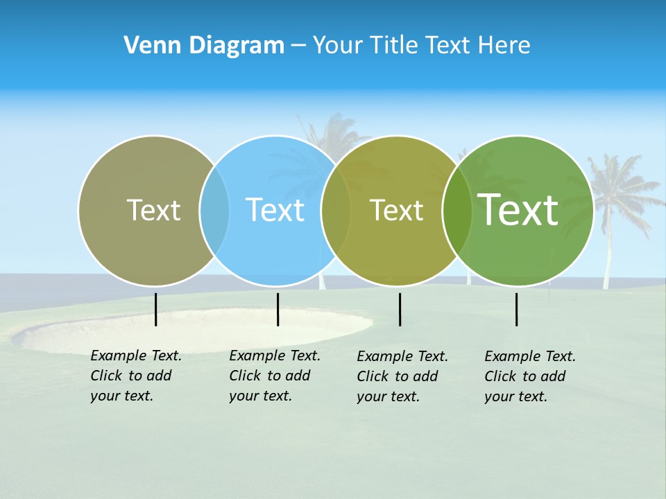Hawaiian Golf Course On Lava Ocean Shore Of Kona Island PowerPoint Template