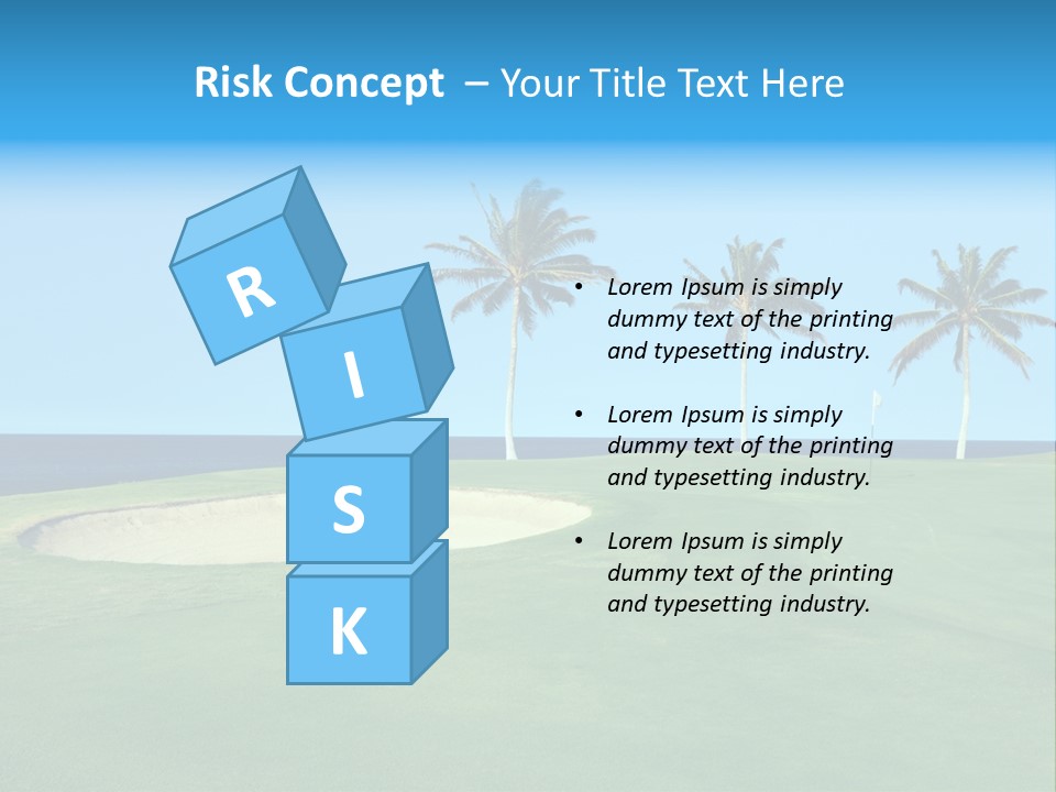 Hawaiian Golf Course On Lava Ocean Shore Of Kona Island PowerPoint Template