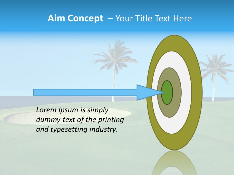 Hawaiian Golf Course On Lava Ocean Shore Of Kona Island PowerPoint Template