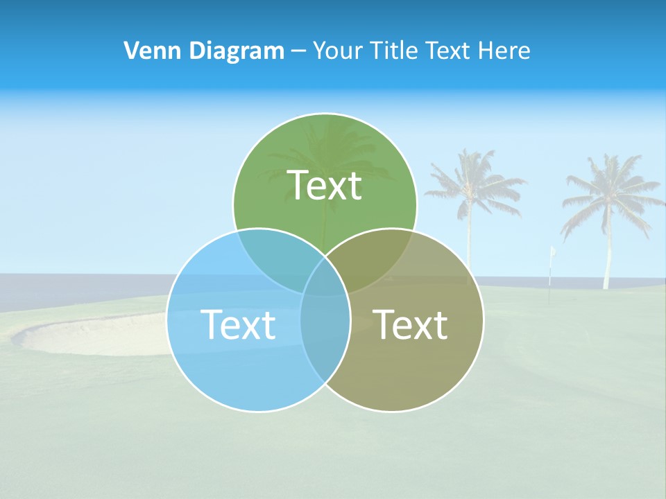 Hawaiian Golf Course On Lava Ocean Shore Of Kona Island PowerPoint Template