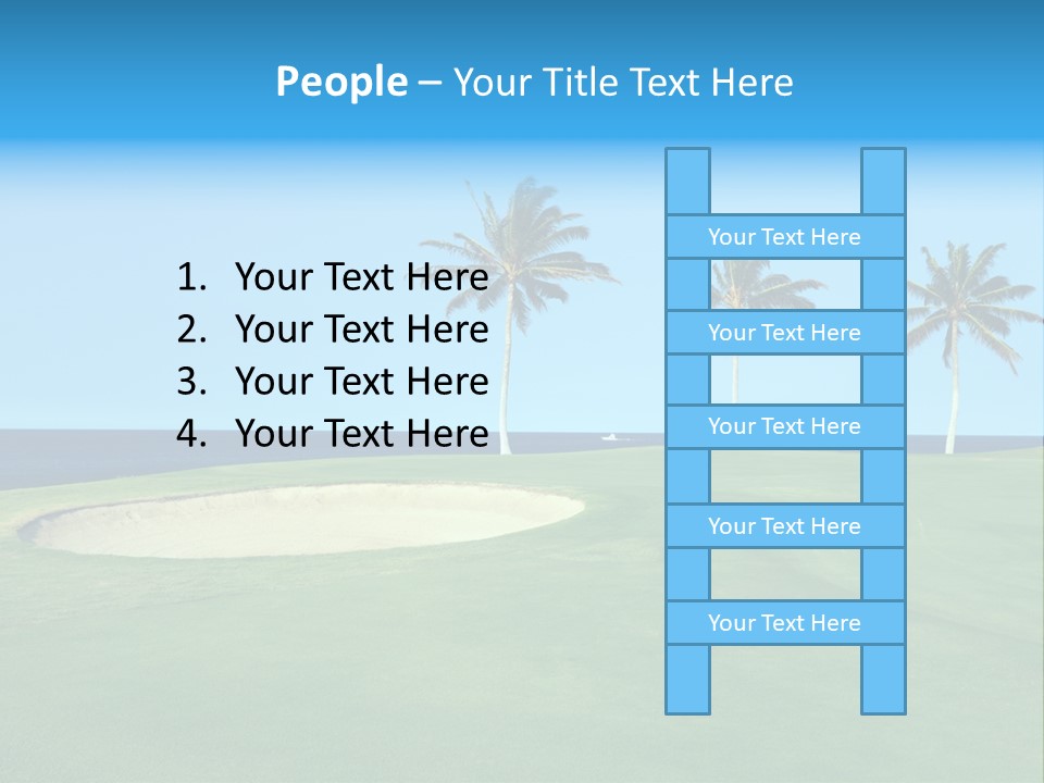 Hawaiian Golf Course On Lava Ocean Shore Of Kona Island PowerPoint Template