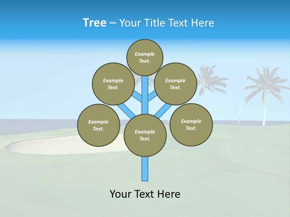 Hawaiian Golf Course On Lava Ocean Shore Of Kona Island PowerPoint Template