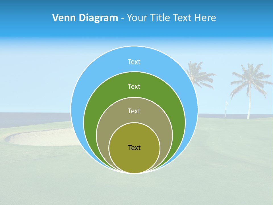 Hawaiian Golf Course On Lava Ocean Shore Of Kona Island PowerPoint Template