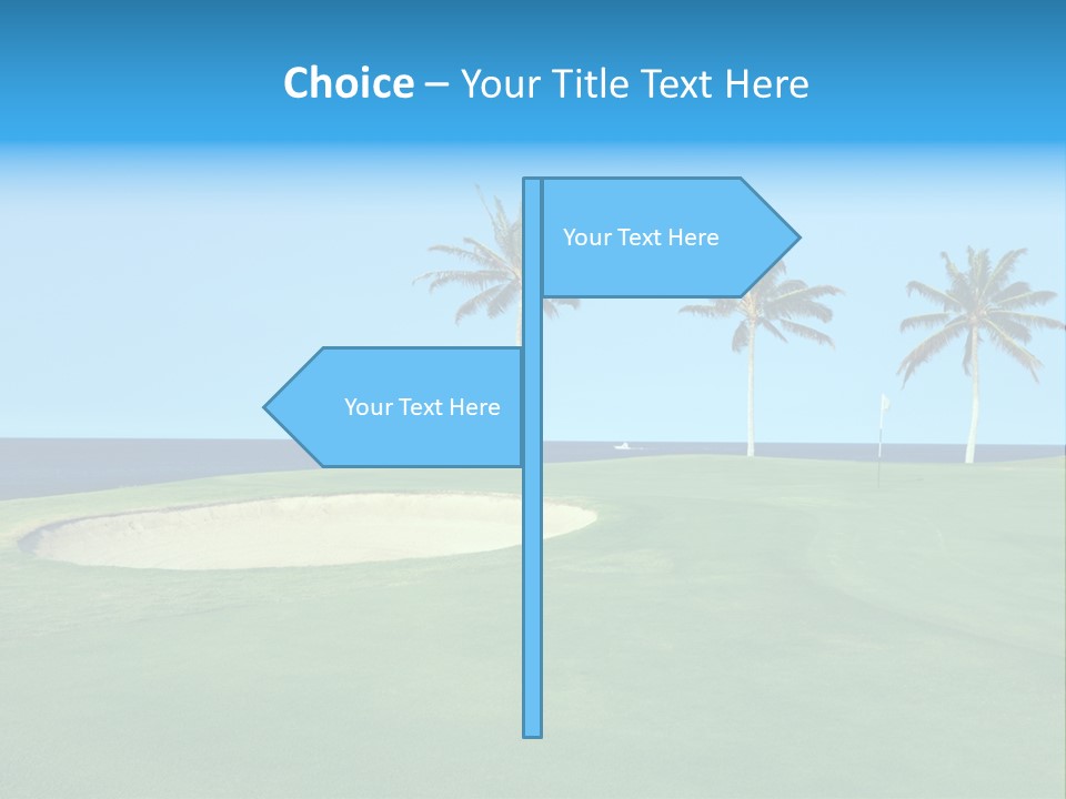 Hawaiian Golf Course On Lava Ocean Shore Of Kona Island PowerPoint Template