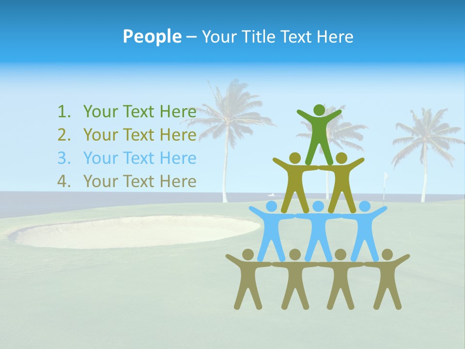 Hawaiian Golf Course On Lava Ocean Shore Of Kona Island PowerPoint Template