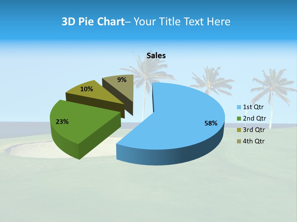 Hawaiian Golf Course On Lava Ocean Shore Of Kona Island PowerPoint Template