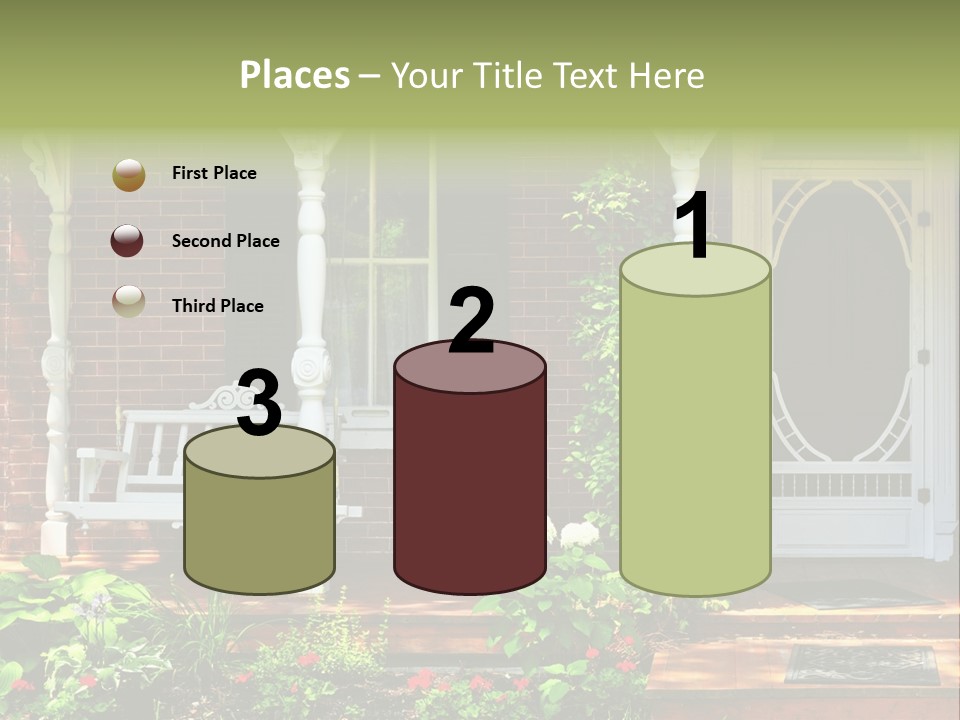 Beautiful Porch Of Victorian House Decorated With Flowers PowerPoint Template