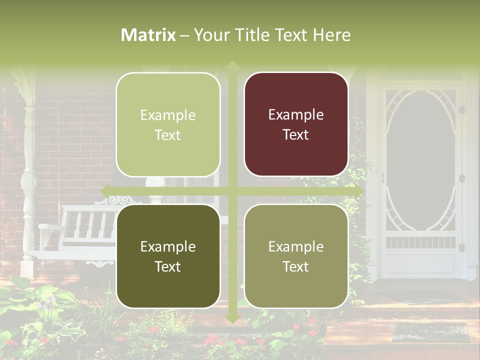 Beautiful Porch Of Victorian House Decorated With Flowers PowerPoint Template