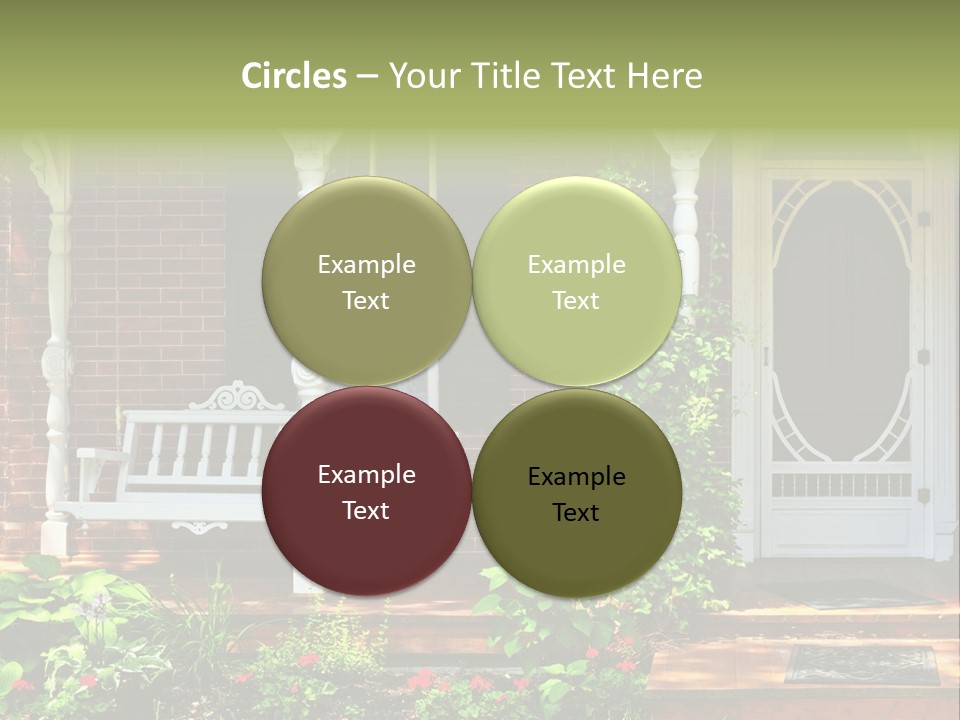 Beautiful Porch Of Victorian House Decorated With Flowers PowerPoint Template