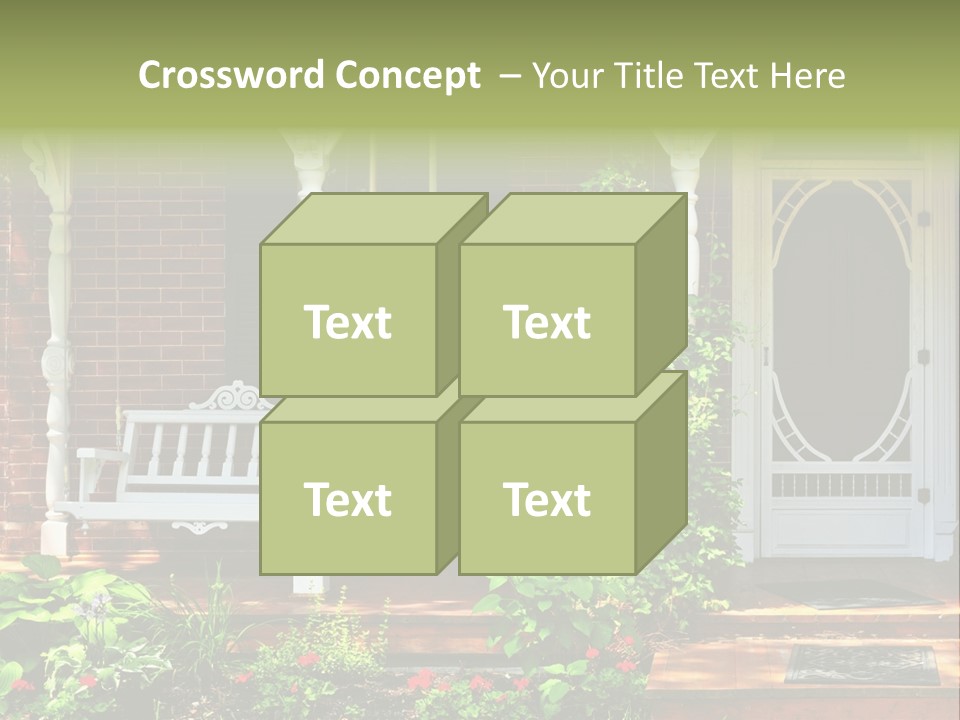 Beautiful Porch Of Victorian House Decorated With Flowers PowerPoint Template