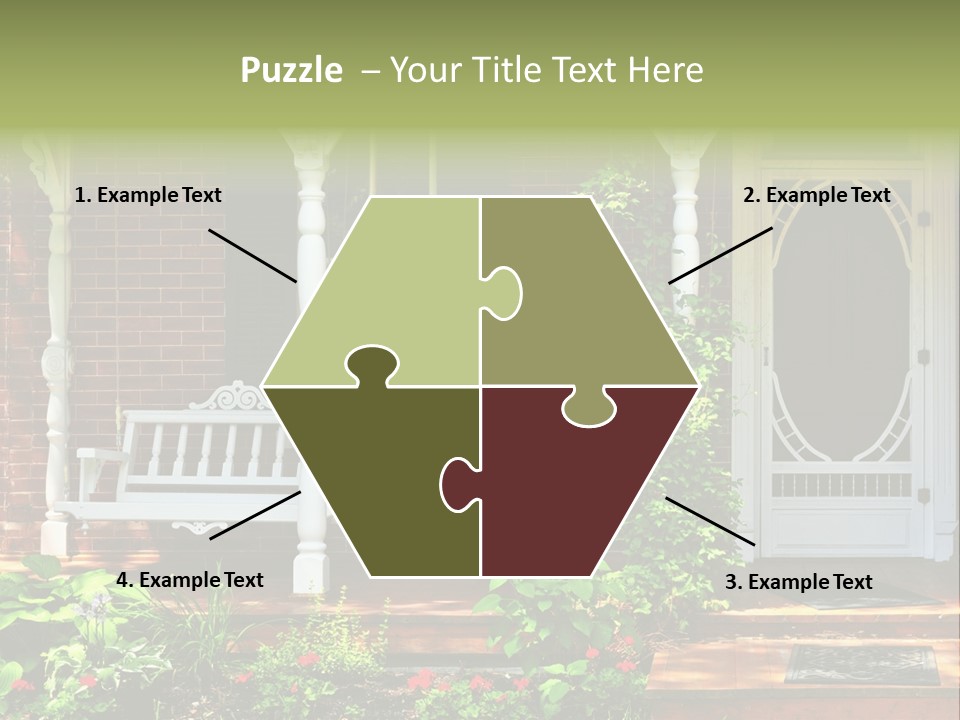 Beautiful Porch Of Victorian House Decorated With Flowers PowerPoint Template