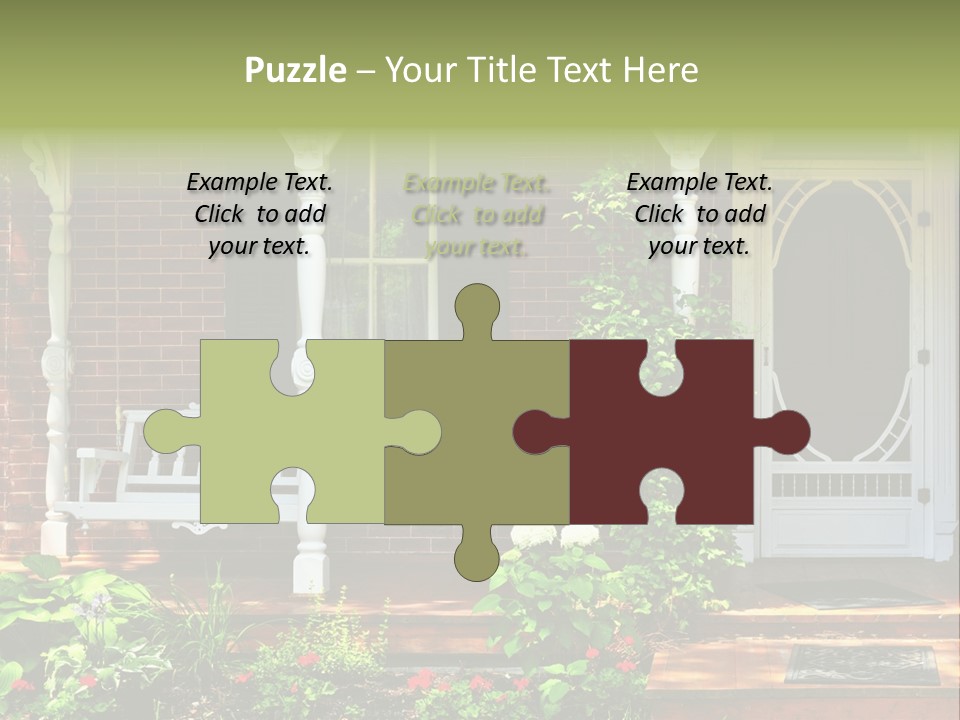 Beautiful Porch Of Victorian House Decorated With Flowers PowerPoint Template