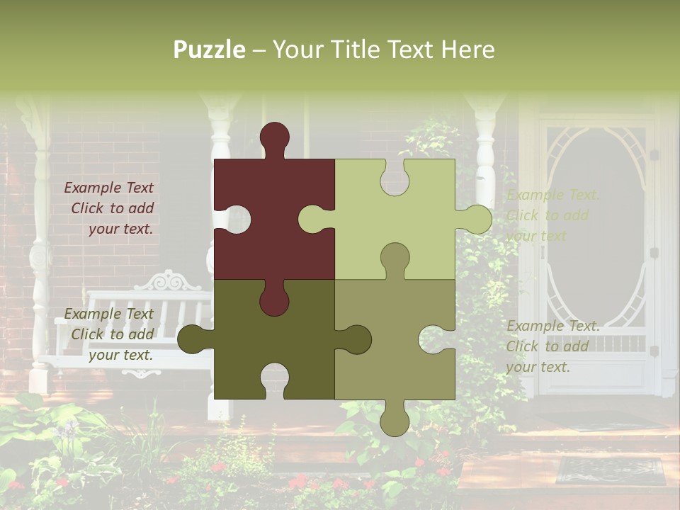 Beautiful Porch Of Victorian House Decorated With Flowers PowerPoint Template