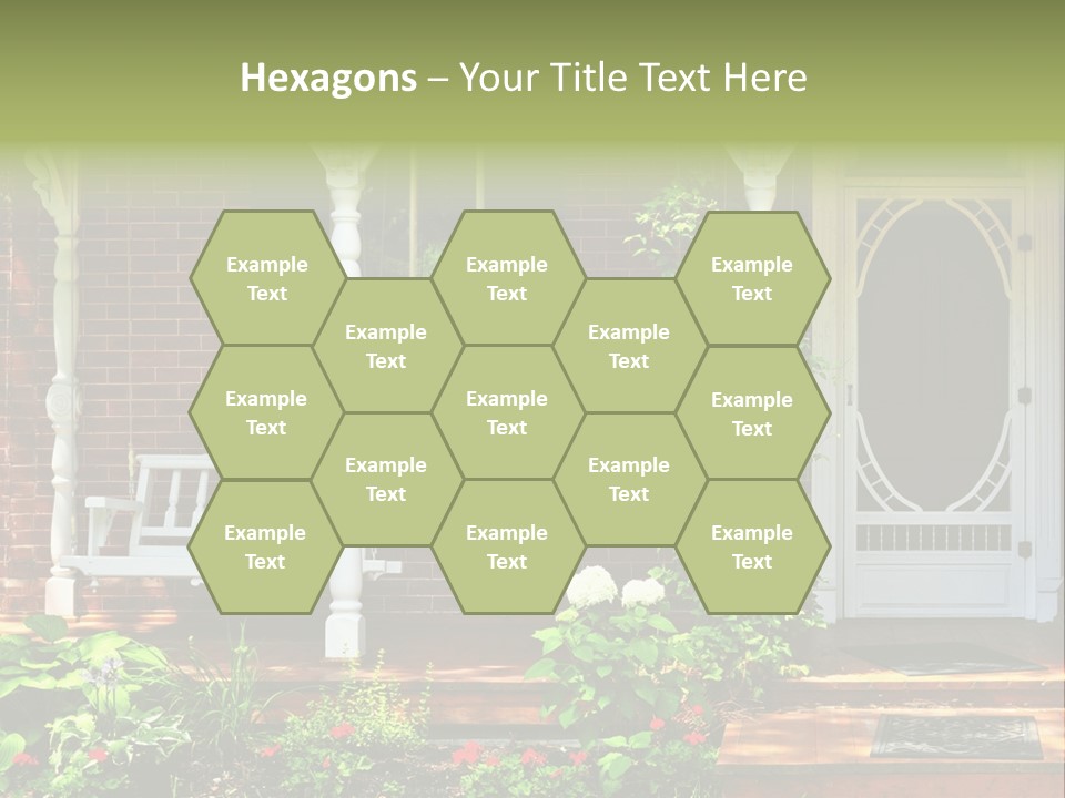 Beautiful Porch Of Victorian House Decorated With Flowers PowerPoint Template