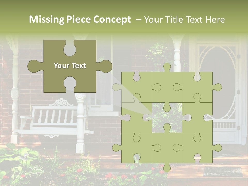 Beautiful Porch Of Victorian House Decorated With Flowers PowerPoint Template