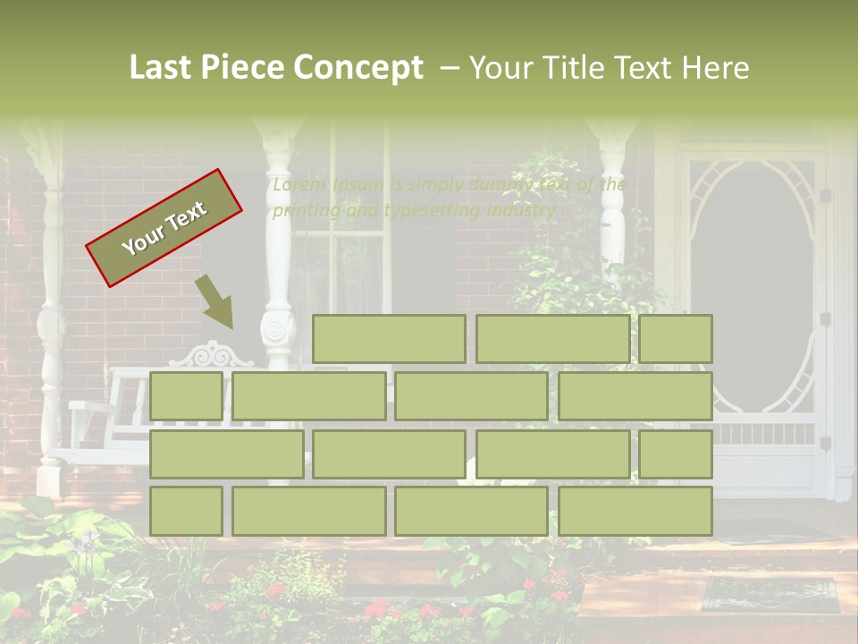 Beautiful Porch Of Victorian House Decorated With Flowers PowerPoint Template