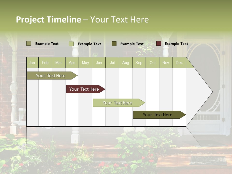 Beautiful Porch Of Victorian House Decorated With Flowers PowerPoint Template