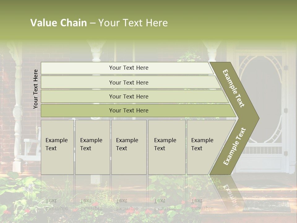 Beautiful Porch Of Victorian House Decorated With Flowers PowerPoint Template