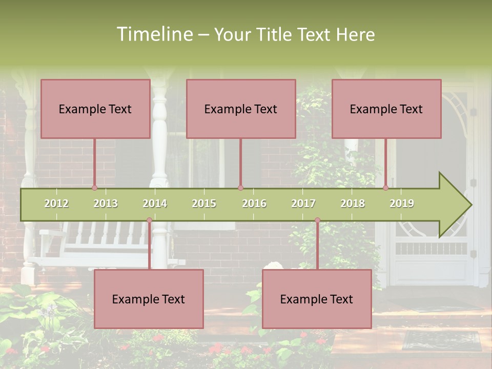 Beautiful Porch Of Victorian House Decorated With Flowers PowerPoint Template