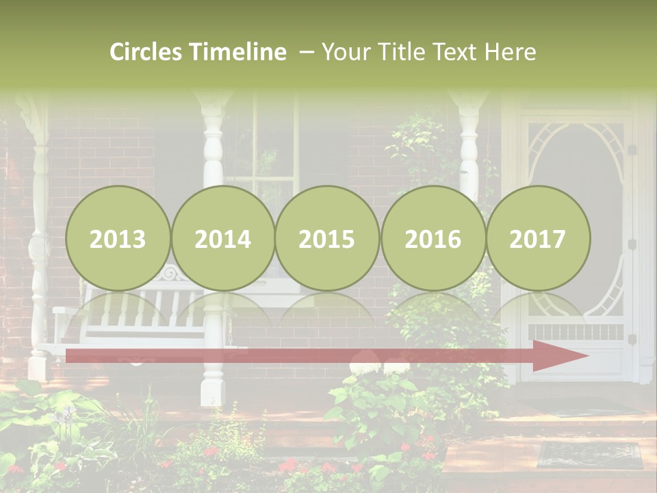 Beautiful Porch Of Victorian House Decorated With Flowers PowerPoint Template