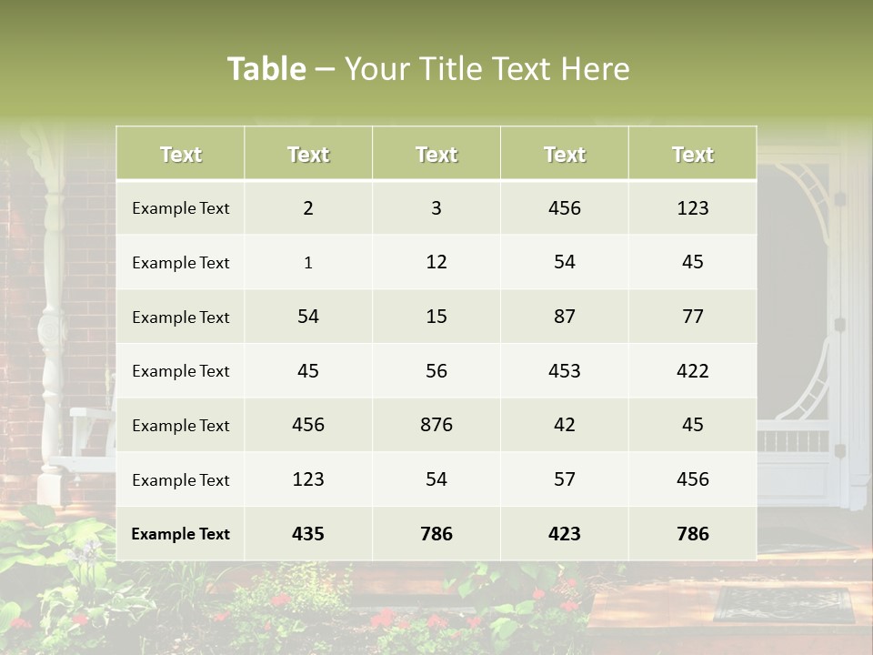 Beautiful Porch Of Victorian House Decorated With Flowers PowerPoint Template