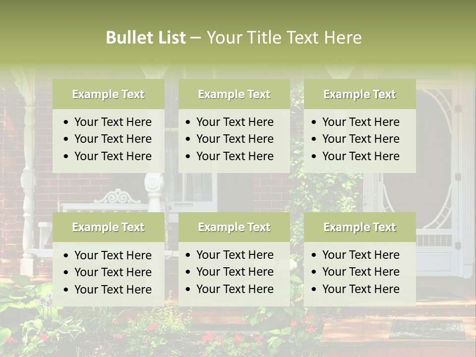 Beautiful Porch Of Victorian House Decorated With Flowers PowerPoint Template