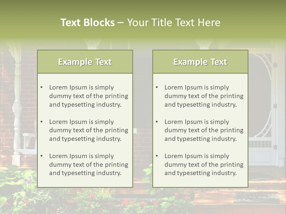 Beautiful Porch Of Victorian House Decorated With Flowers PowerPoint Template