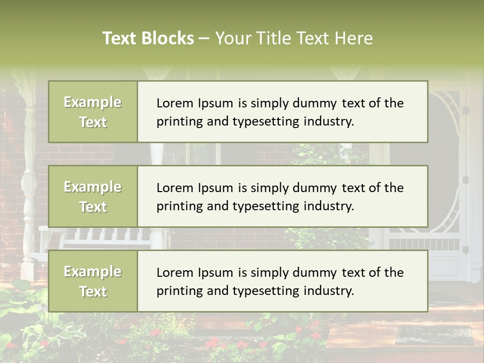 Beautiful Porch Of Victorian House Decorated With Flowers PowerPoint Template
