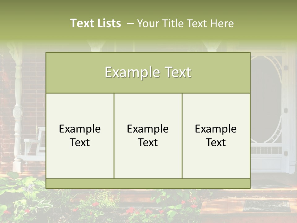 Beautiful Porch Of Victorian House Decorated With Flowers PowerPoint Template