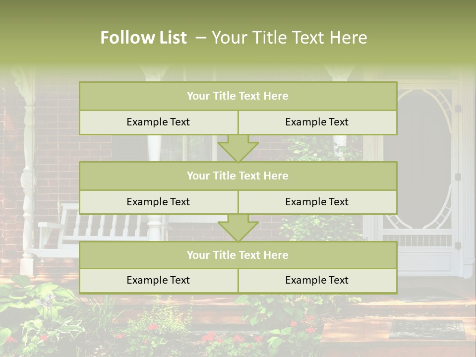 Beautiful Porch Of Victorian House Decorated With Flowers PowerPoint Template