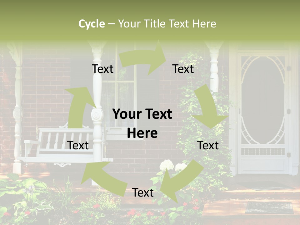 Beautiful Porch Of Victorian House Decorated With Flowers PowerPoint Template