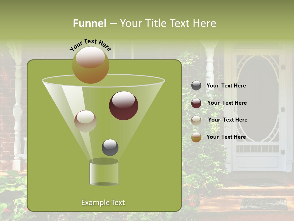 Beautiful Porch Of Victorian House Decorated With Flowers PowerPoint Template