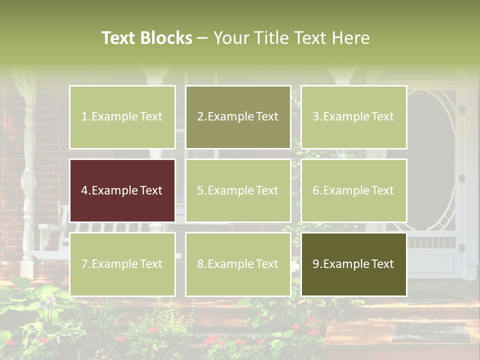 Beautiful Porch Of Victorian House Decorated With Flowers PowerPoint Template