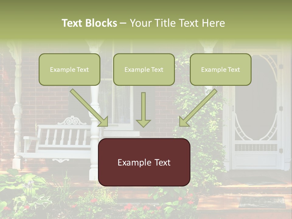 Beautiful Porch Of Victorian House Decorated With Flowers PowerPoint Template