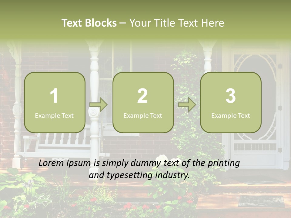 Beautiful Porch Of Victorian House Decorated With Flowers PowerPoint Template