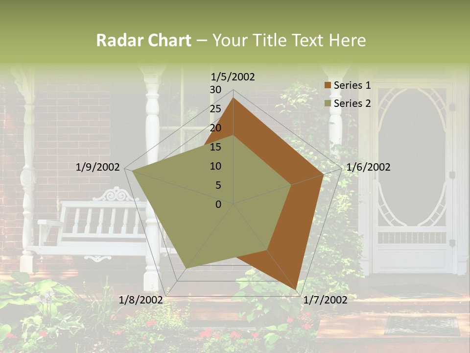 Beautiful Porch Of Victorian House Decorated With Flowers PowerPoint Template