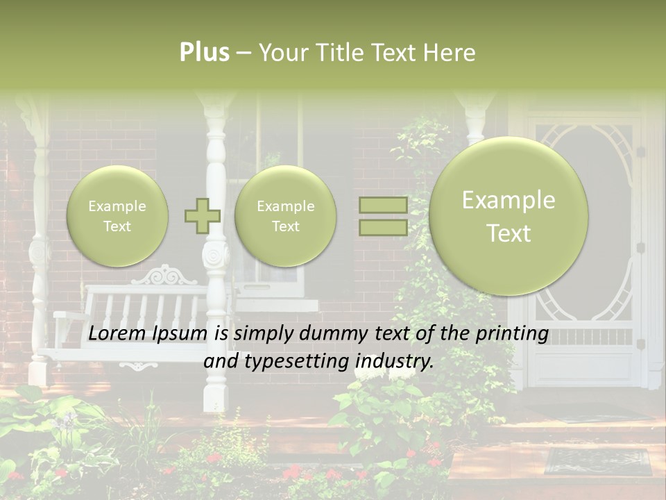 Beautiful Porch Of Victorian House Decorated With Flowers PowerPoint Template