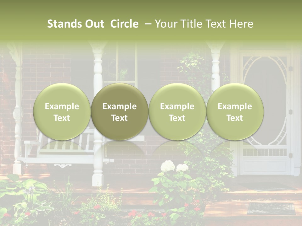 Beautiful Porch Of Victorian House Decorated With Flowers PowerPoint Template
