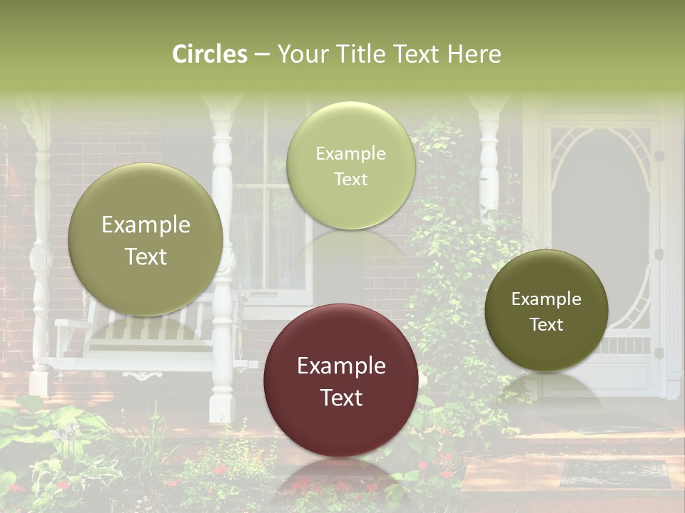 Beautiful Porch Of Victorian House Decorated With Flowers PowerPoint Template