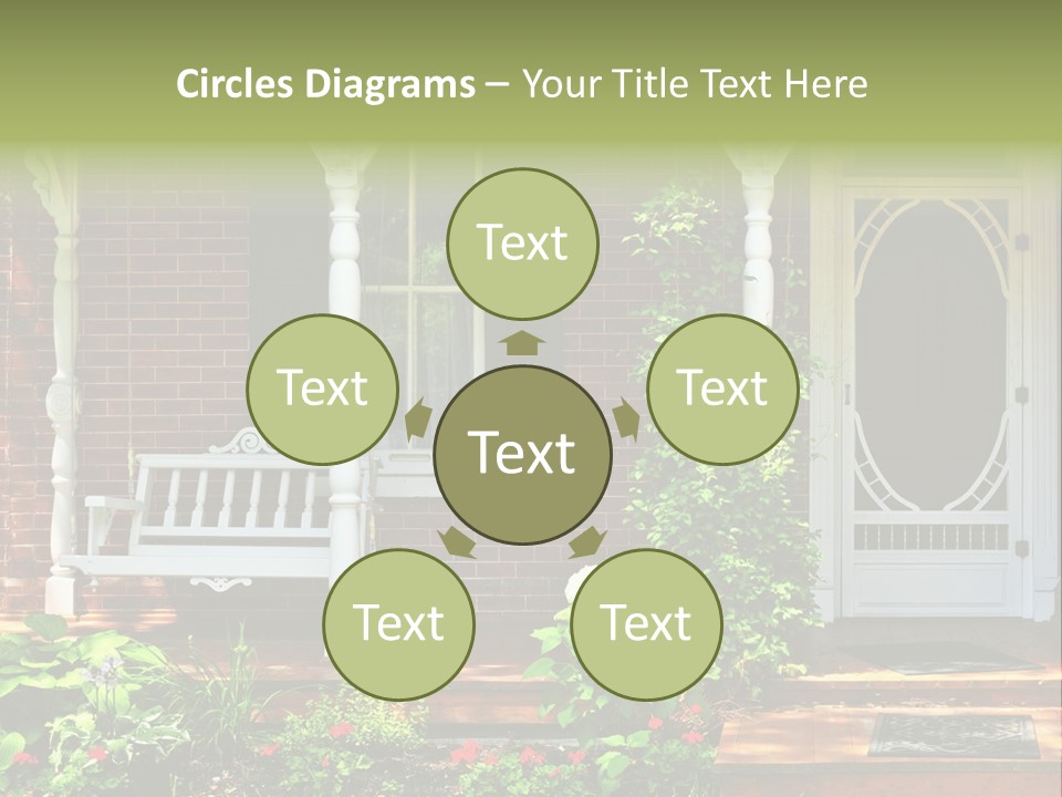 Beautiful Porch Of Victorian House Decorated With Flowers PowerPoint Template