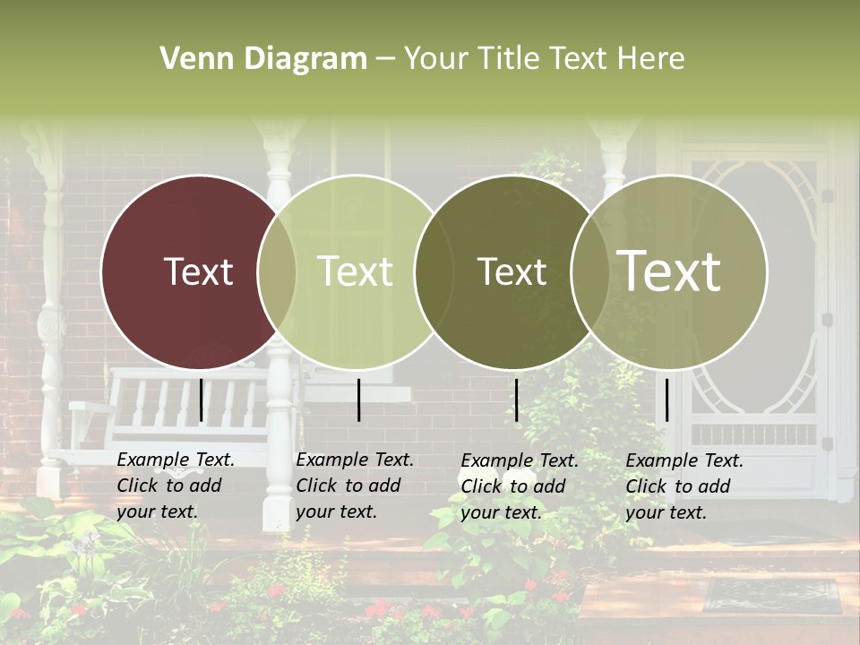 Beautiful Porch Of Victorian House Decorated With Flowers PowerPoint Template