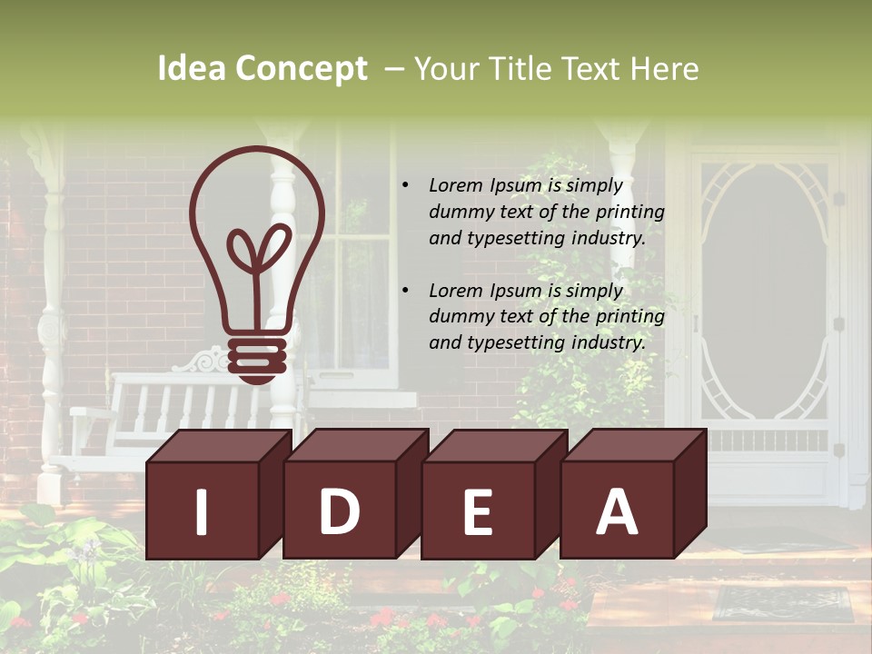 Beautiful Porch Of Victorian House Decorated With Flowers PowerPoint Template