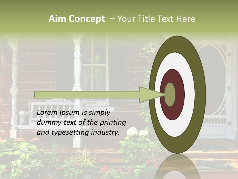 Beautiful Porch Of Victorian House Decorated With Flowers PowerPoint Template